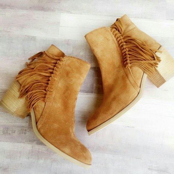 Kenneth Cole Reaction Leather  Fringe Ankle Boots - Picture 7 of 7